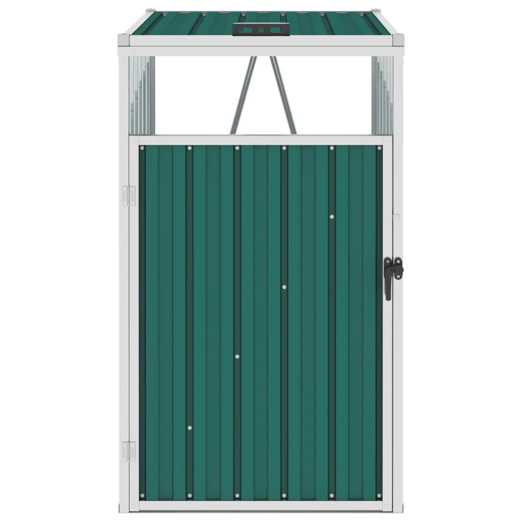Cache poubelle anti-nuisibles vidaXL en acier vert 72x81x121 cm