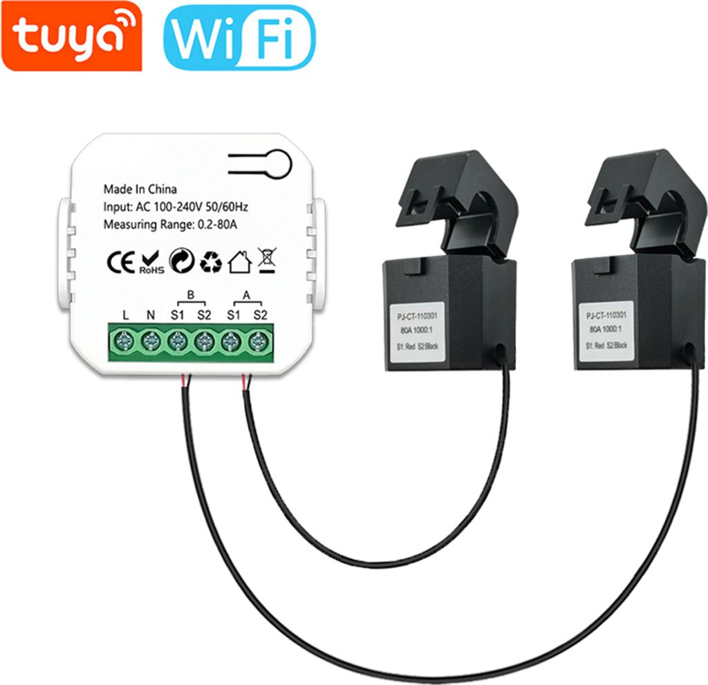 Tuya Wifi inteligentný merač energie Solárny fotovoltaický Obrázok produktu 