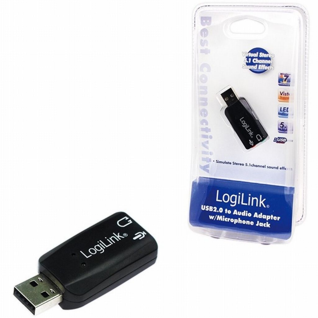 LogiLink USB 2.0 Audioadapter, 5.1 Soundeffekt Produktbild 