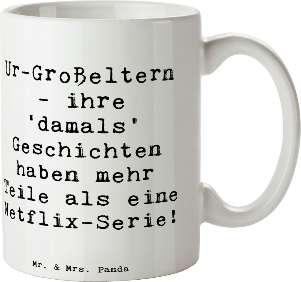 Mr. & Mrs. Panda Tasse Spruch Ur-Großeltern Geschichten - Weiß - Geschenk, Geschenke, Kaffeetasse, Lächeln, Familie, Dankeschön, Teetasse, Erz...