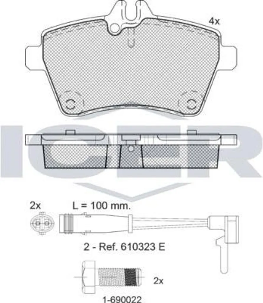 Plaquettes de frein ICER 181678-700 pour Classe A et Classe B