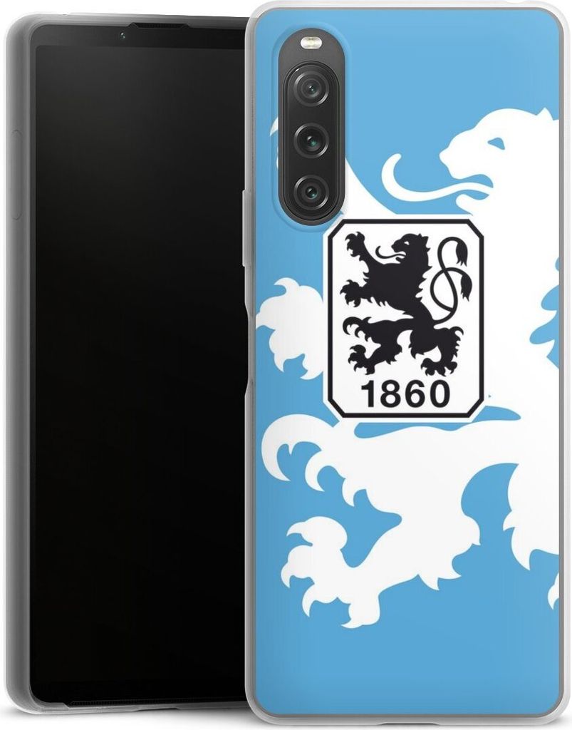 DeinDesign Slim Hülle für Sony Xperia 10 V Silikon Case Ultra Dünn Handyhülle Offizielles Lizenzprodukt TSV 1860 München Wappen