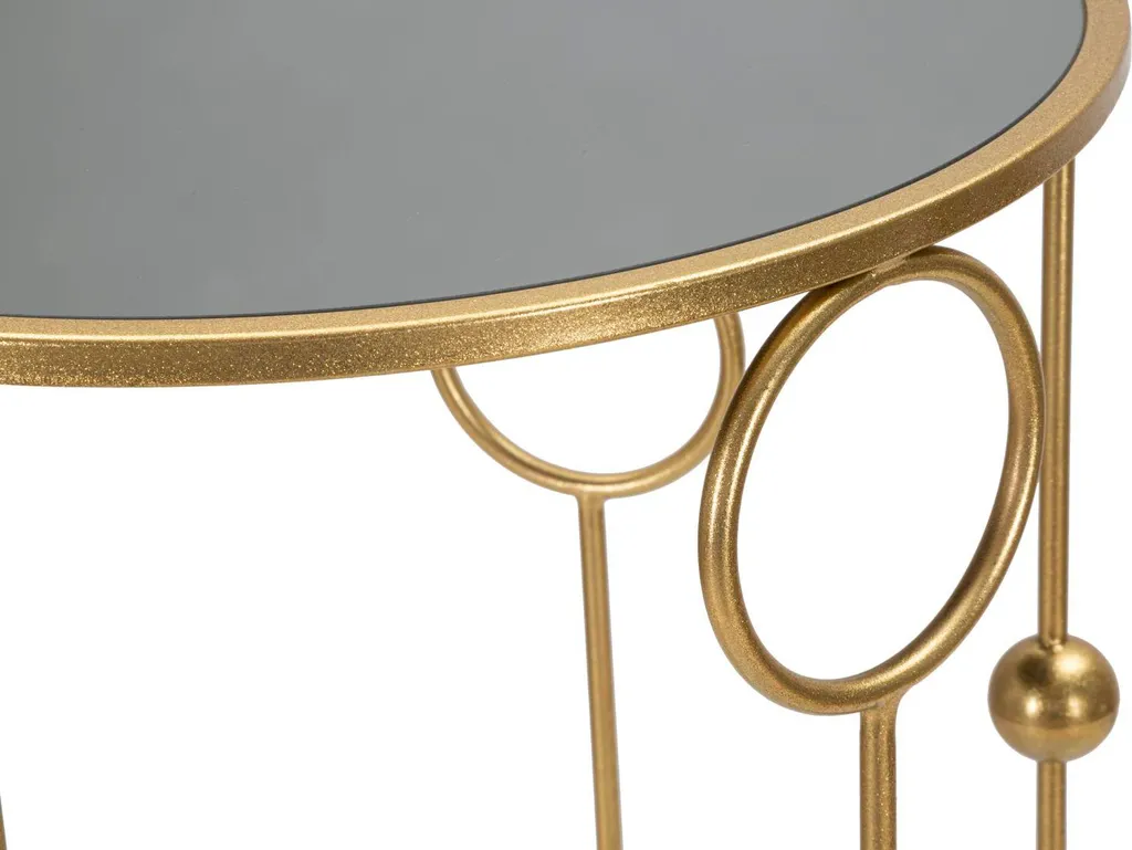 Table Basse Or Gain de Place 50cm - Set de 2 Tables Légères et Chics