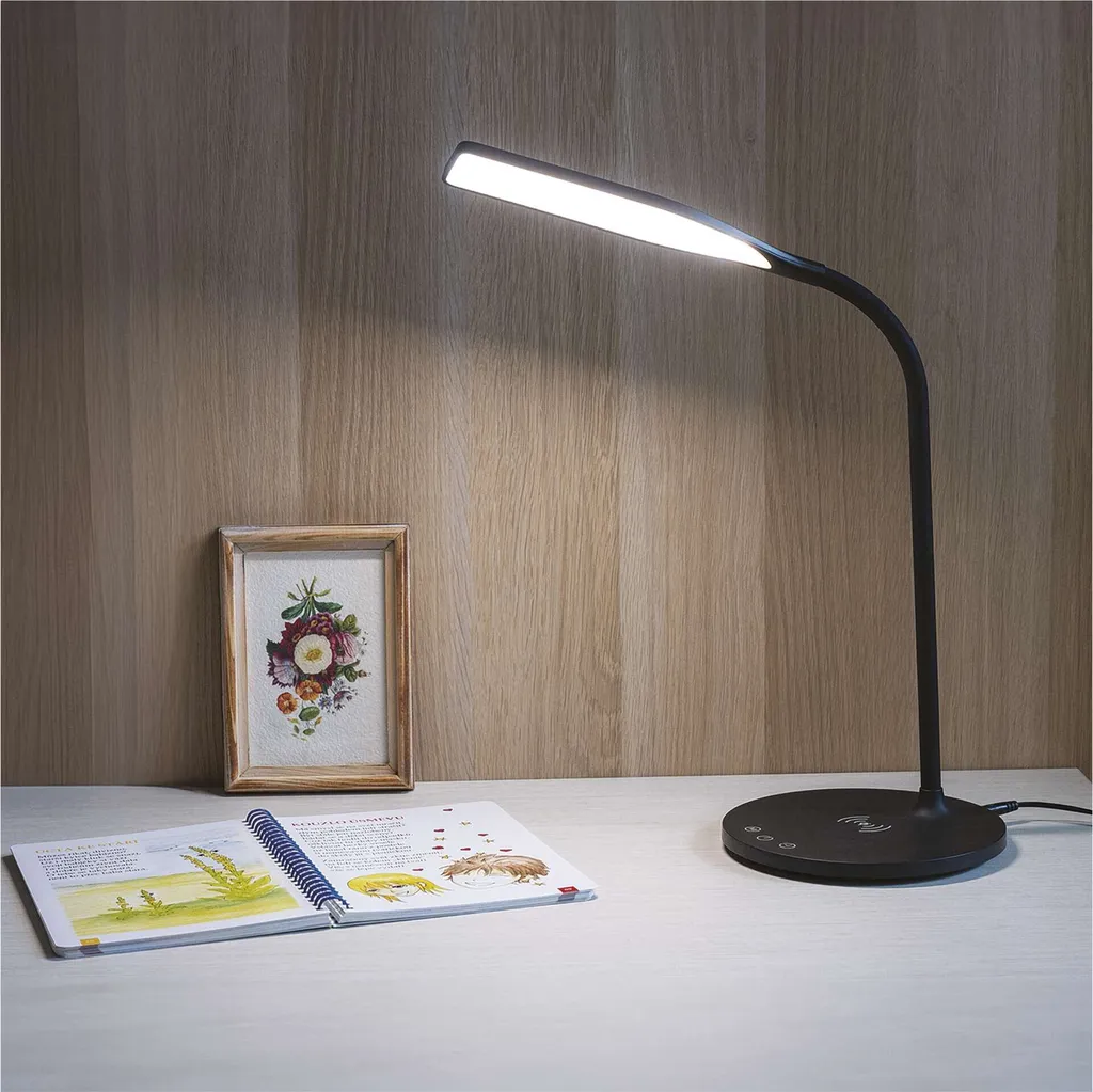 Lampada LED EMOS OSCAR 5.5W Nera | Ricarica Wireless e CRI 90+ | EMOS Z7637B - 8