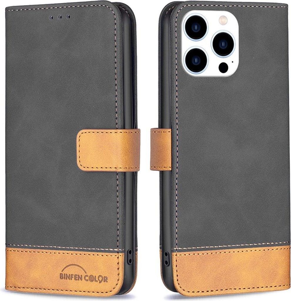 iPhone 14 Pro Hülle - BINFEN Color Klapphülle - Schwarz