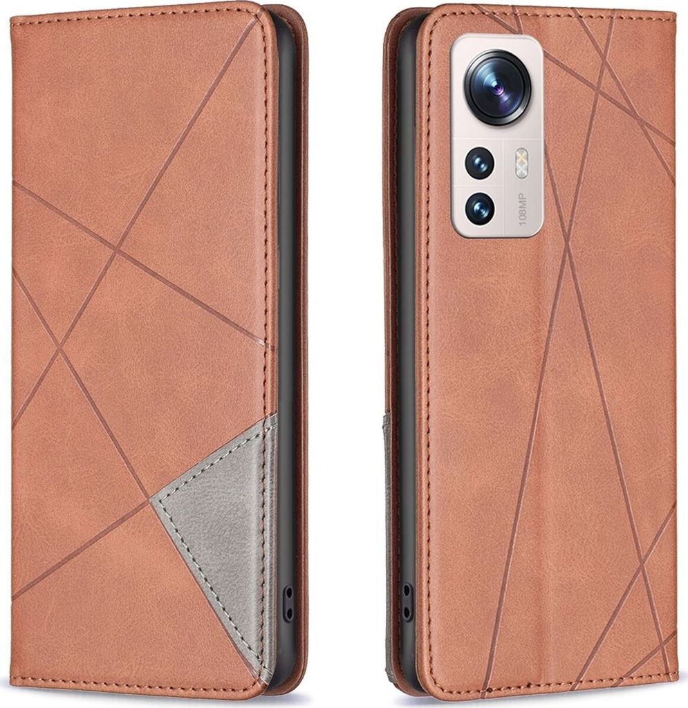 Mobigear Rhombus slim Xiaomi 12 Lite Hülle Klapphülle - Braun