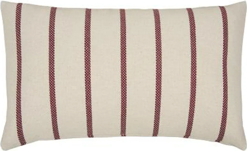 Housse de coussin 35x70 cm lavable rouge rayé pour rénover votre déco