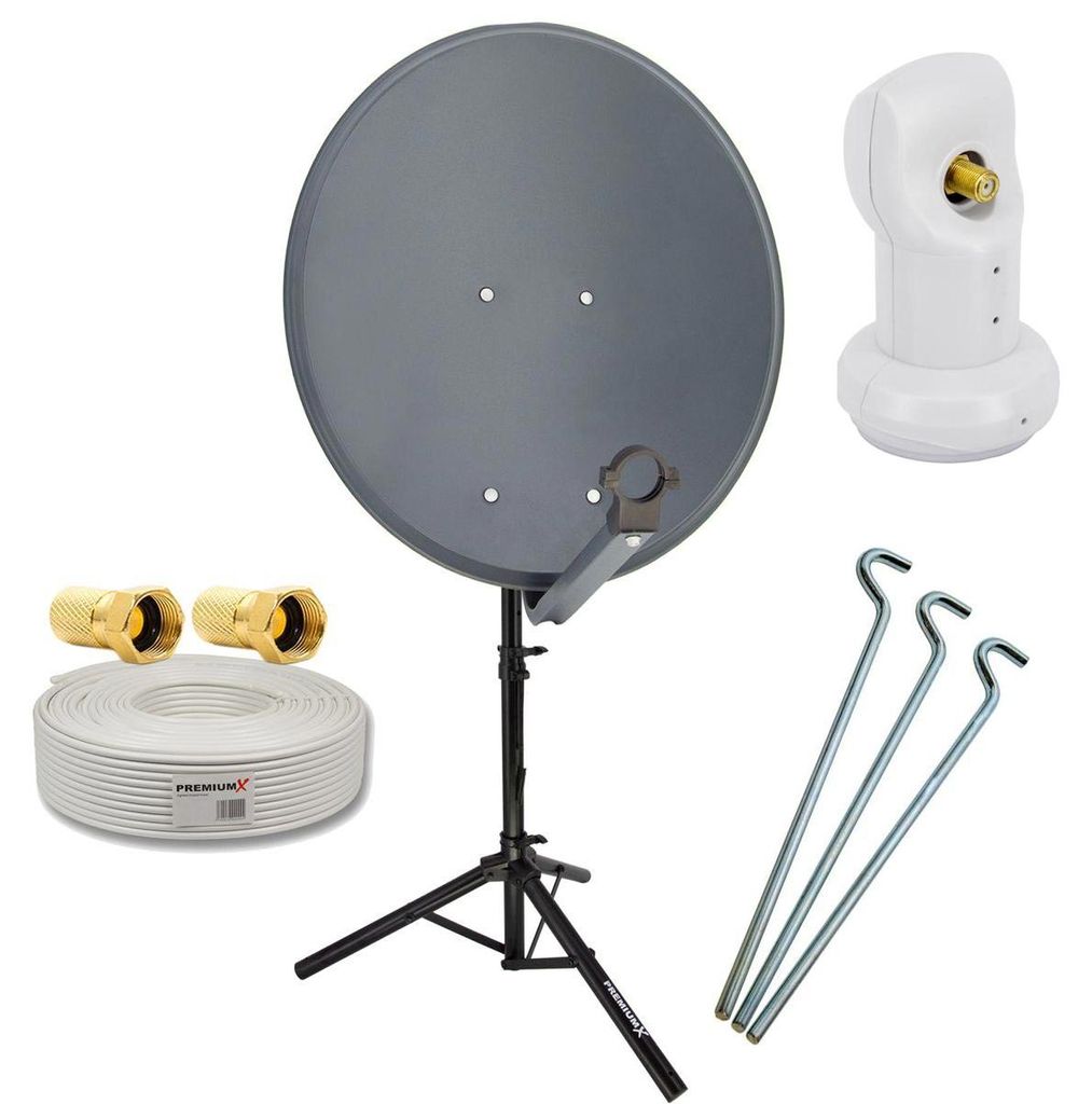 PremiumX Camping SAT Anlage 60cm Antenne Single LNB 10m Produktbild 