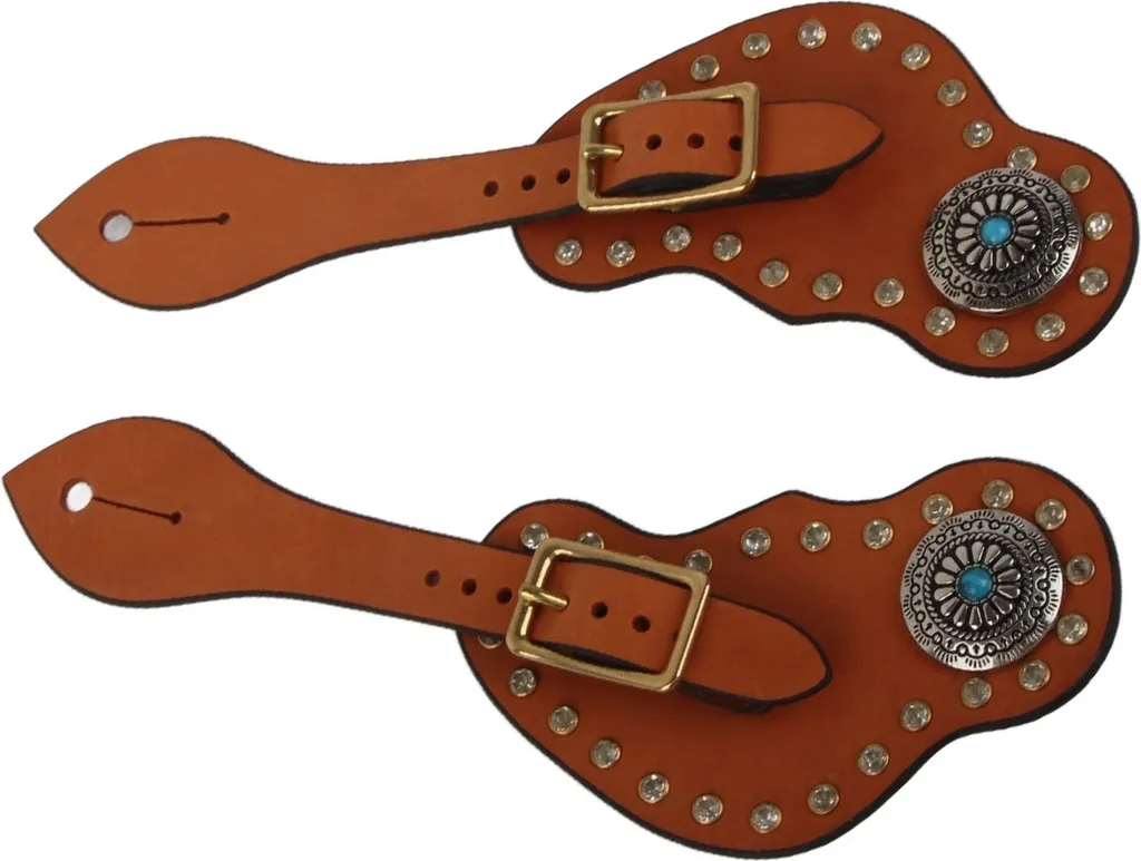 Sangles d'éperons western pour entraînement équestre, protection marron