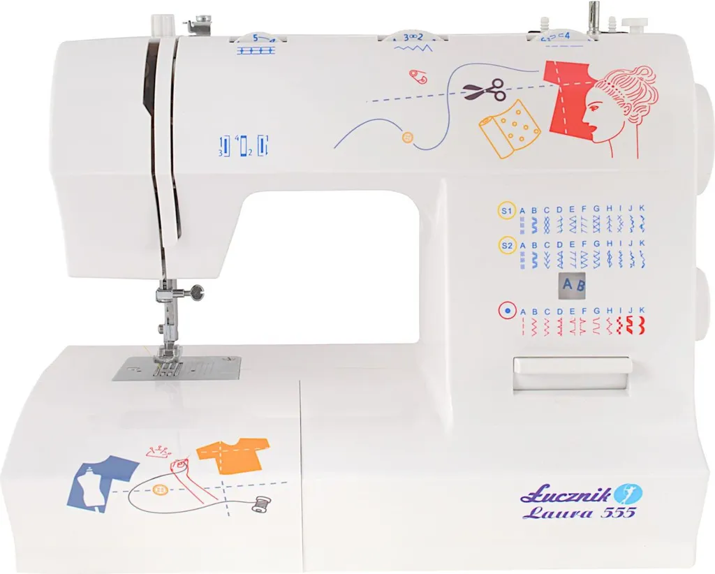 Machine à coudre Łucznik Laura 555 avec 35 points et bras libre robuste