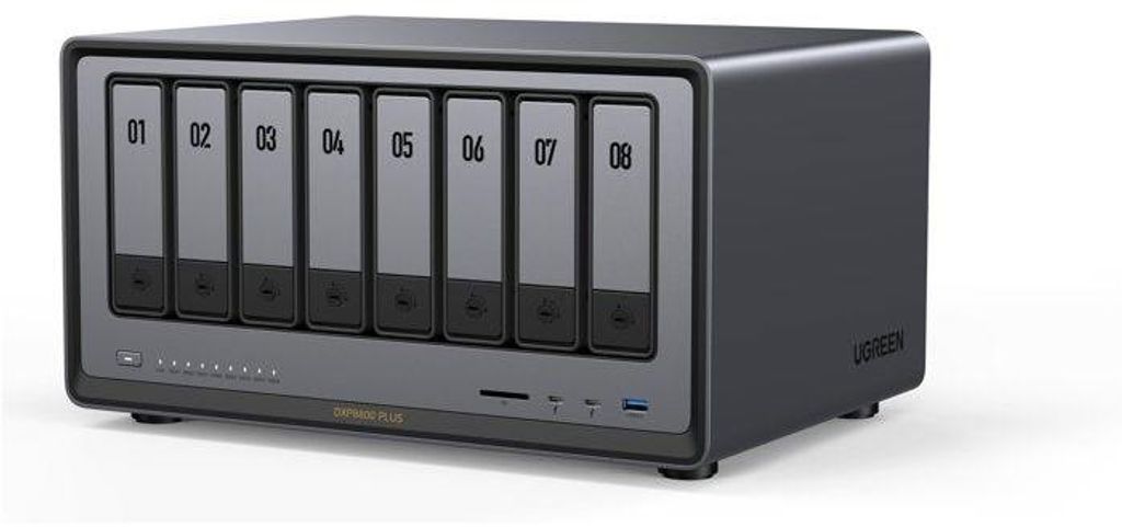 NAS Server, UGREEN DXP8800 Plus, 8 Bays, 8GB RAM, Intel Core i5, 2x 10GbE Ports, bis zu 256TB Kapazität