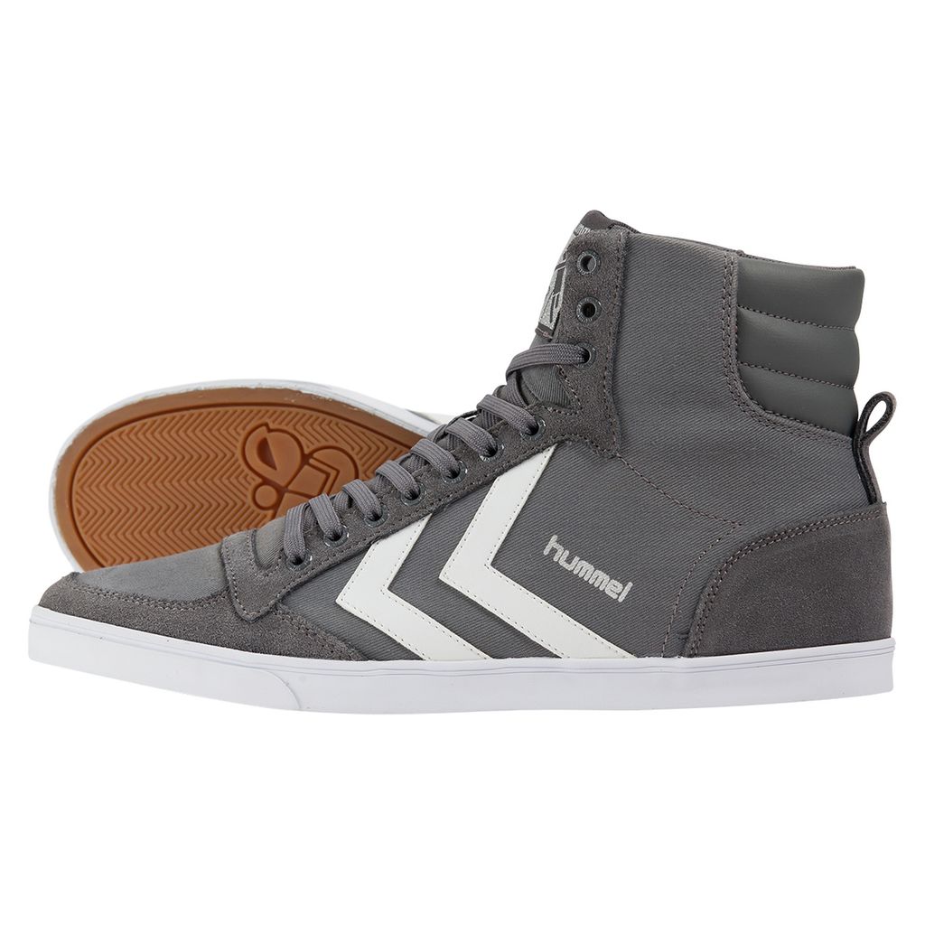 Hummel Slimmer Stadil Uni hohe Spitze Schnürung Leinwand Wildleder Turnschuhe In Blau Weiß – 46 EU / Blu White