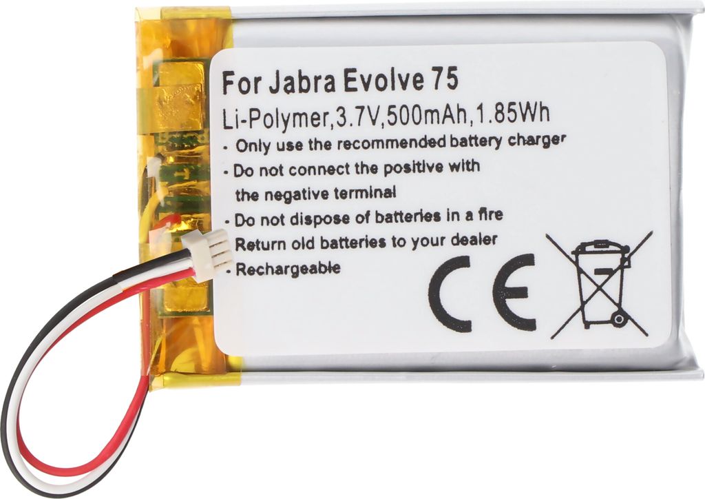 Akku passend für Jabra Evolve 75 Headset, Jabra AHB572535PST, Li-Polymer, 3,7V