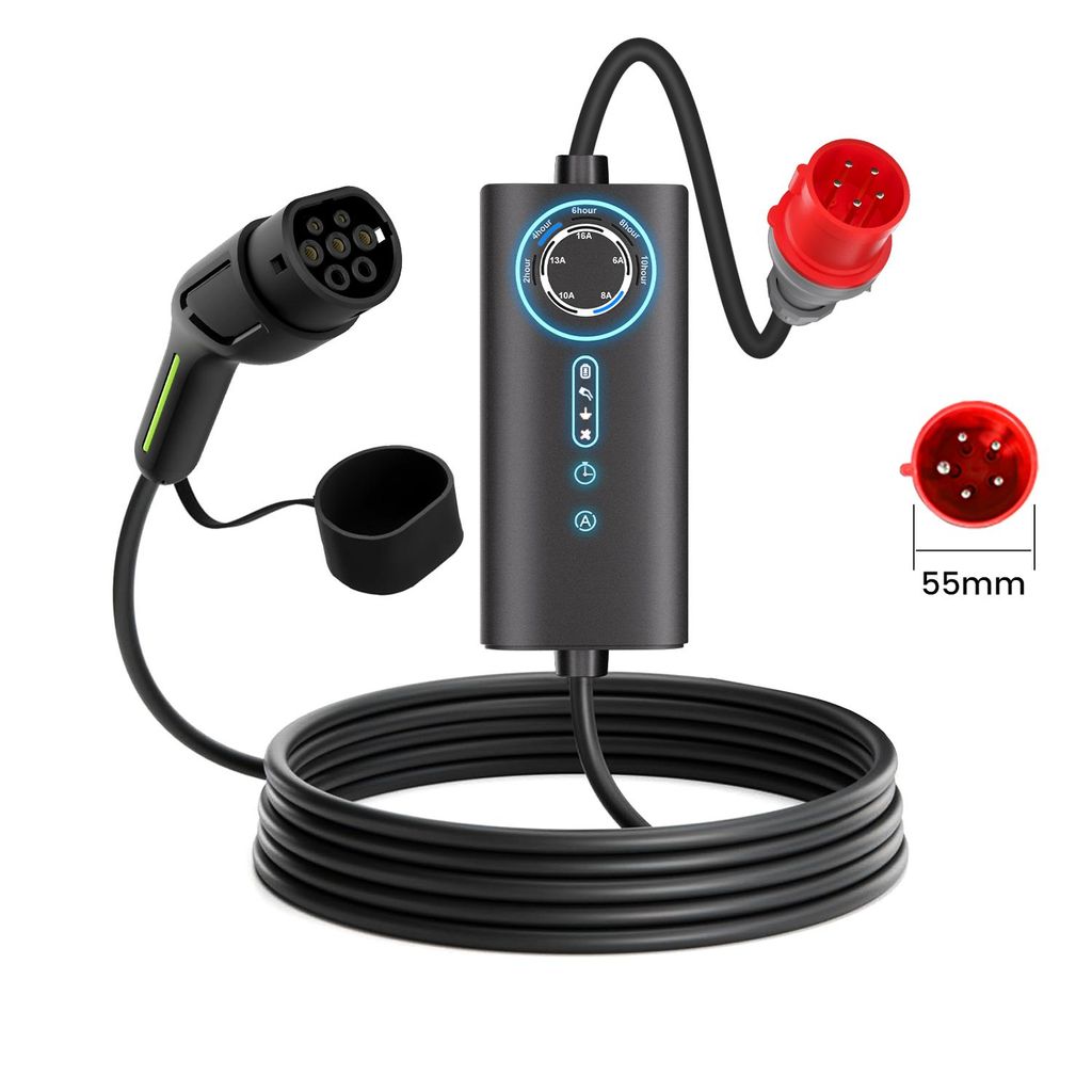 6/8/10/13/16A 11kW EVSE EU EV Typ 2 Wallbox EV Ladekabel 3 phase für Elektrofahrzeuge 10m Schnellladekabel
