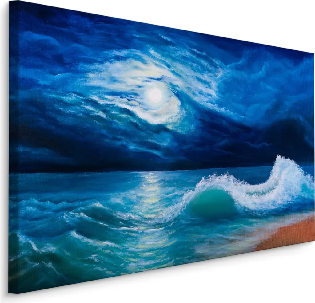 Carta da Parati Mare Luna 100x70 cm XXL Stampa su Tela Artistica
