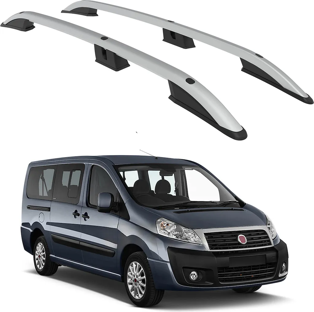 Barre Longitudinali Fiat Scudo 2006-2016 SWB Turtle Crown Argento