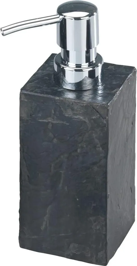 Distributeur de savon en ardoise naturelle - Pompe noire mate - 300ml