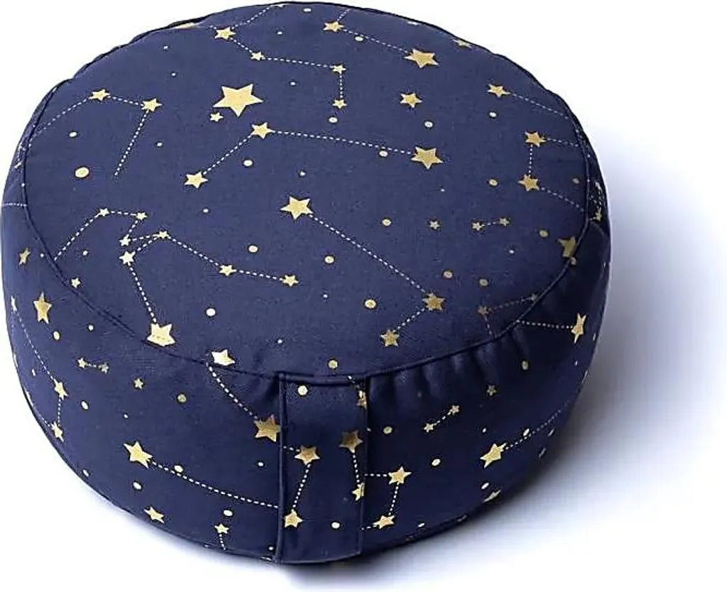 Coussin de méditation pour yoga et relaxation bleu marine en coton bio