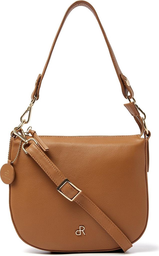 dR Amsterdam Umhängetasche | Leder Schultertasche | Damenhandtaschen | Damen Crossbody Tasche | Faggio - 903711 Camel