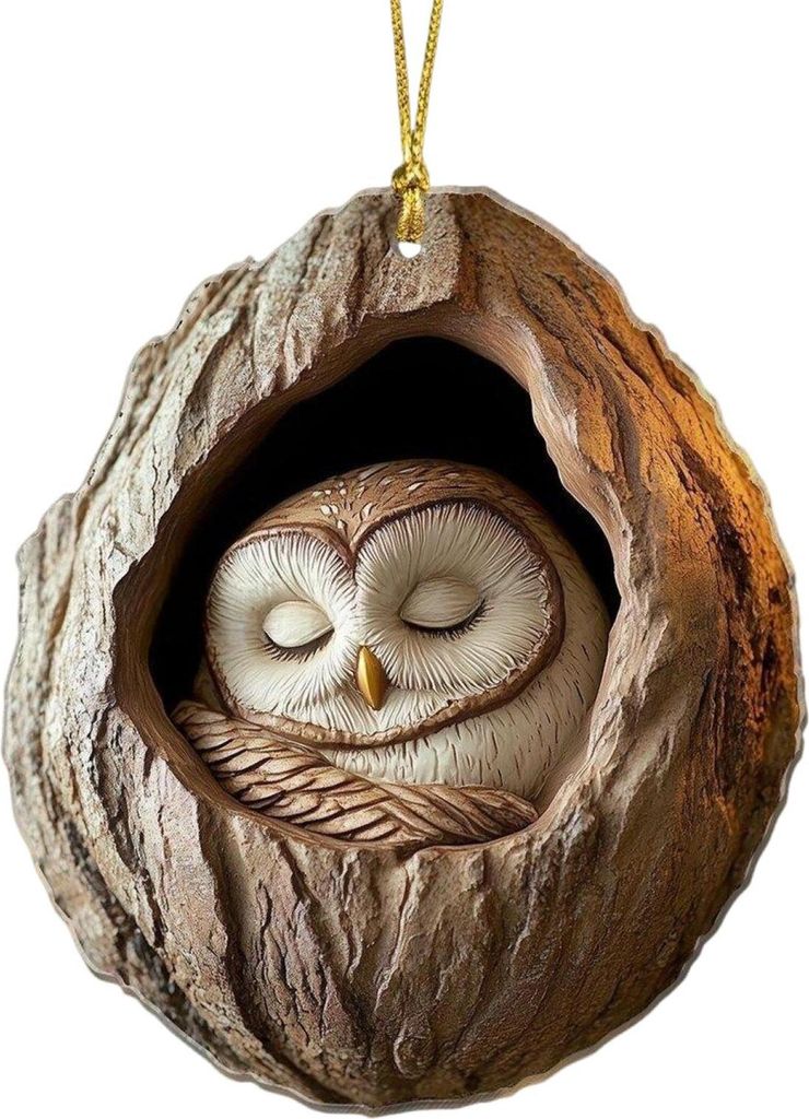 Weihnachtsbaumschmuck mit Tiermotiven, 2D, flach, Waldtier-Design, Acryl-Anhänger zum Aufhängen für Garten, Weihnachtsbaum und Zuhause