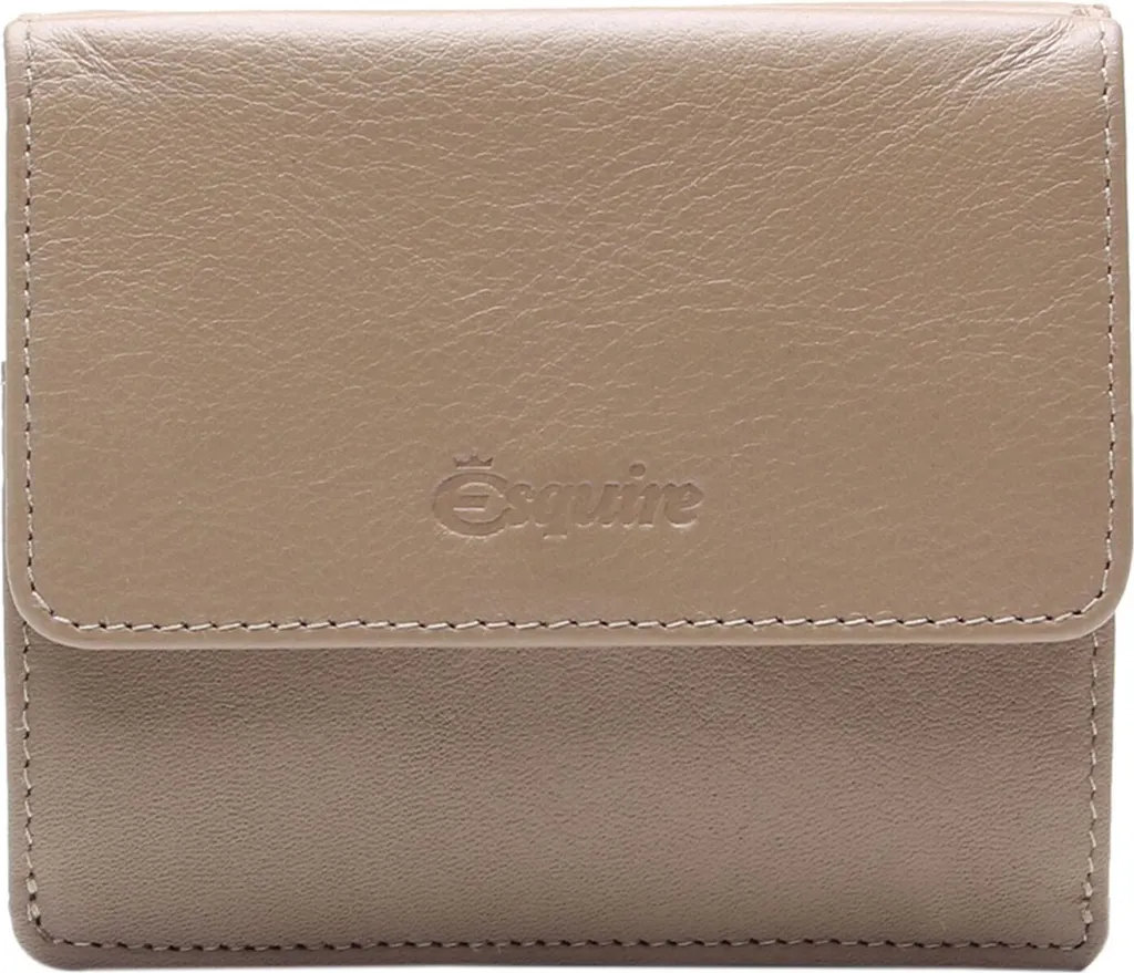 Esquire Peru Lady Wallet : Porte-monnaie taupe en cuir véritable
