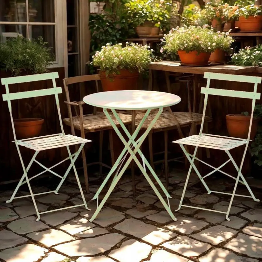 Salon de jardin DALINDA vert : Mobilier durable et facile à nettoyer