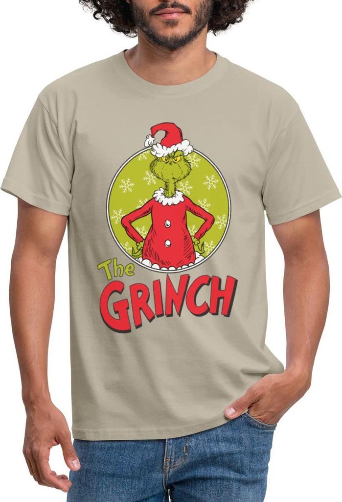 Spreadshirt Der Grinch Logo The Grinch Männer T-Shirt, S, Sandbeige