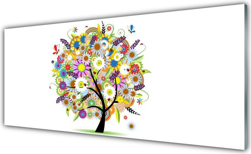 Küchenrückwand aus Glas 125x50cm Spritzschutz Baum Kunst