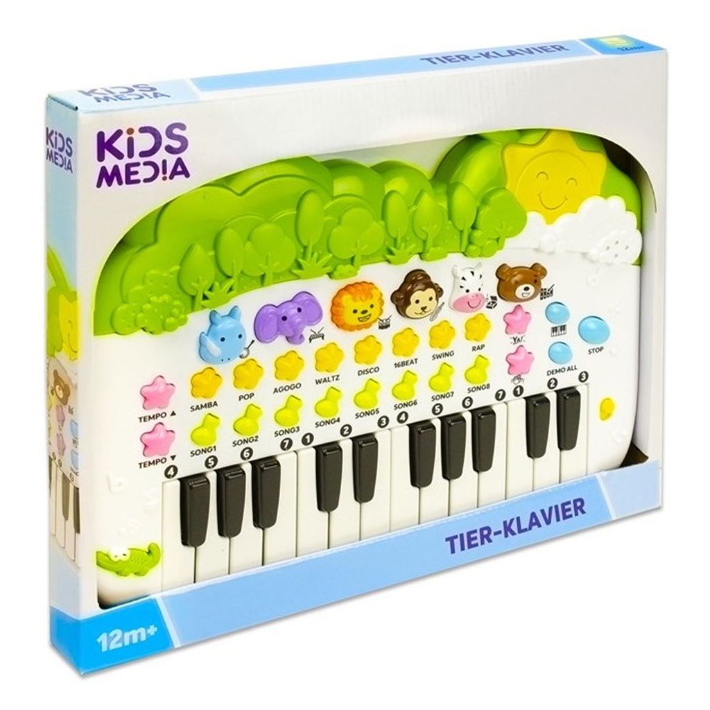 Kinder Keyboard Tier-Klavier ab 12 Monaten Lieder Rhytmen Geräuschen Effekten 