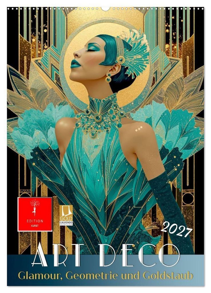 Art Deco - Glamour, Geometrie und Goldstaub (Wandkalender 2027 DIN A2 hoch), CALVENDO Monatskalender