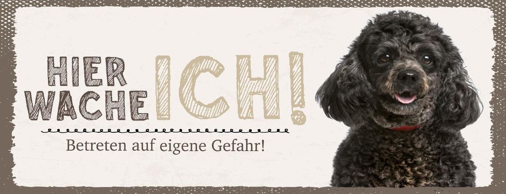 vianmo Blechschild 10x27 cm Hier Wache Ich Zwergpudel