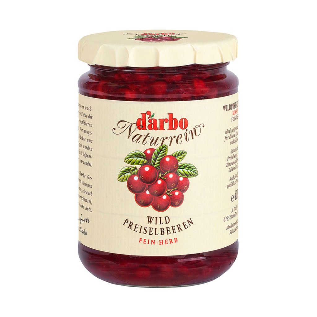 Darbo Naturrein Wildpreiselbeeren Kompott 400g Produktbild 