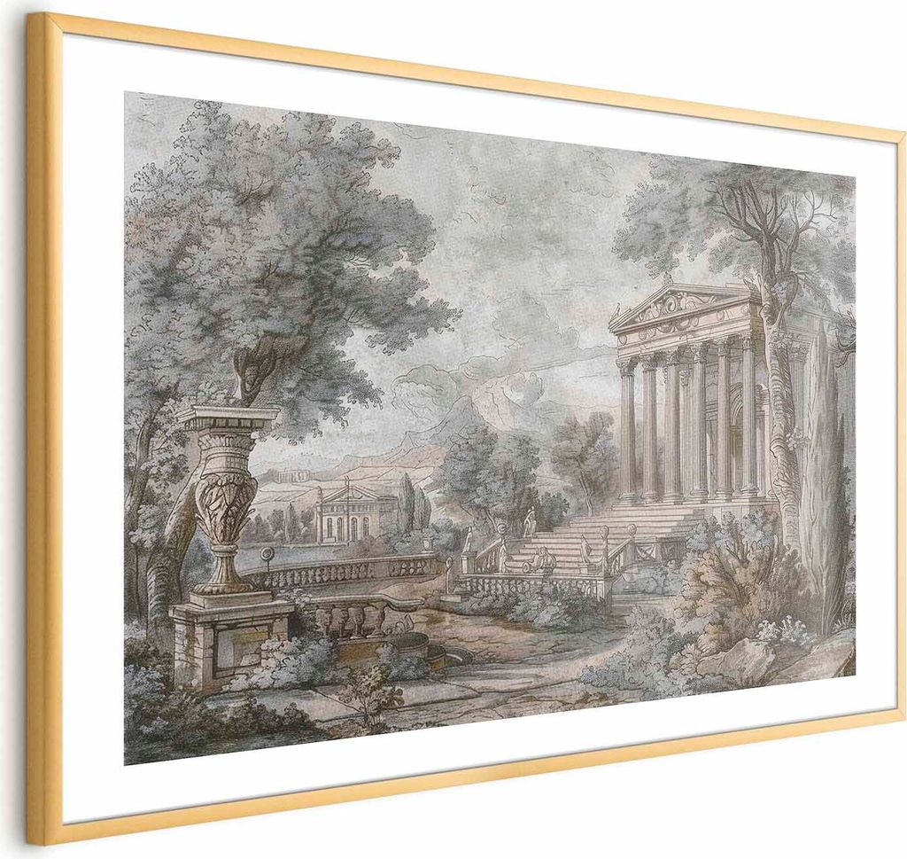 Posterpapier Poster - Temple on the Hill - Grrchitecture in Muted Tones 30x21 cm Landschaften c-H-10027-ao-a
