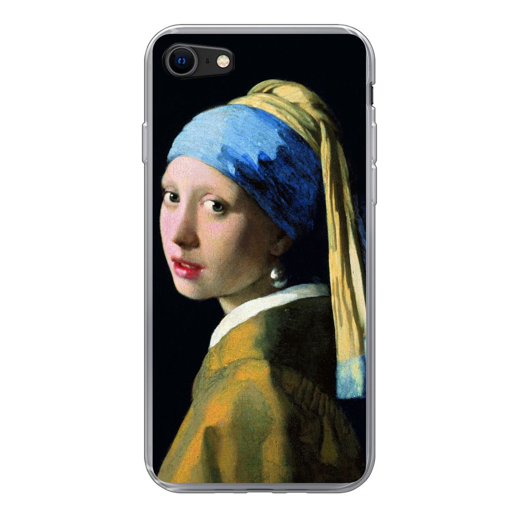 MuchoWow Handyhülle Schutzhülle Hülle für iPhone SE 2022 Das Mädchen mit dem Perlenohrring - Johannes Vermeer Silikon Softcase Handy Hülle ...