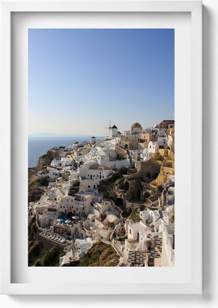 Architektur auf Santorin Griechenland– Wandbild mit Rahmen – Gerahmtes Bild – Wanddekoration – 40x60 cm – Weiß