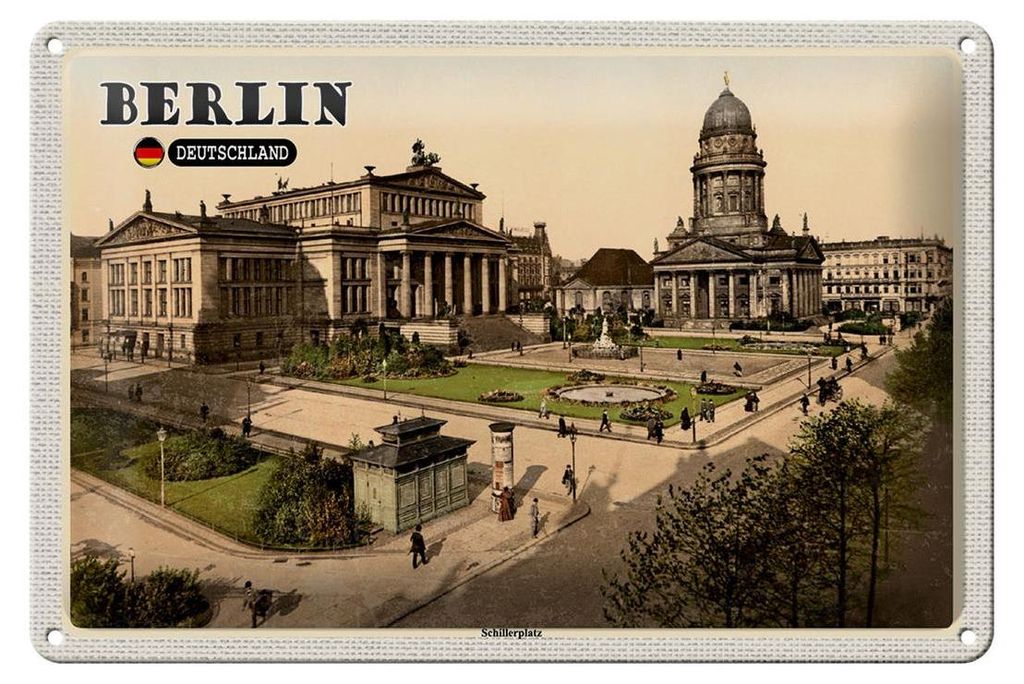 Blechschild Städte Berlin Schillerplatz Architektur 30x20cm