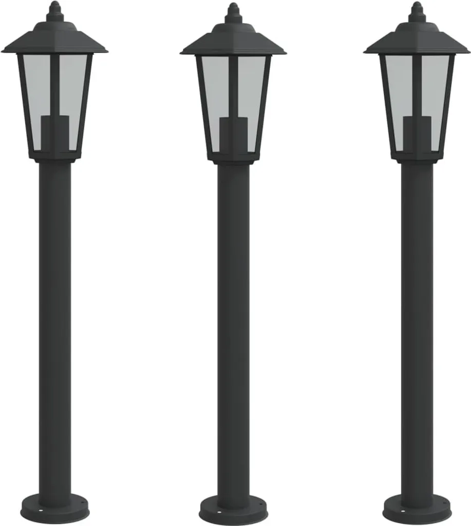 Éclairage de passage extérieur noir 80 cm en inox pour sécuriser l'allée