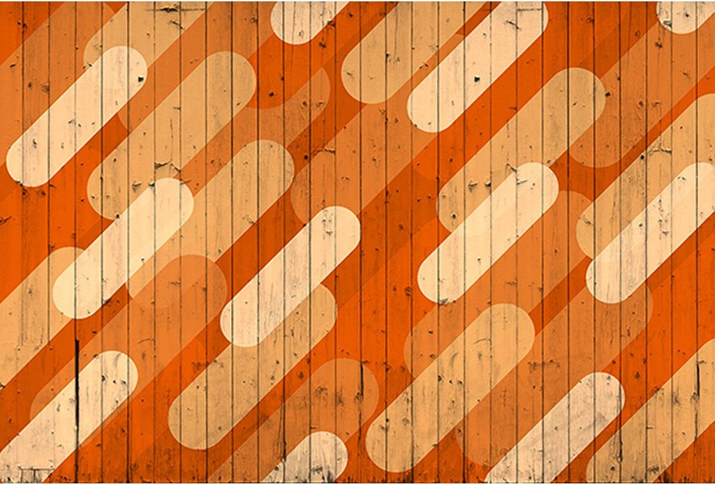 Tadessi Fototapete | Grafik | 4.00 m x 2.70 m | Orange | Beige | Wandbild | Digitaldruck
