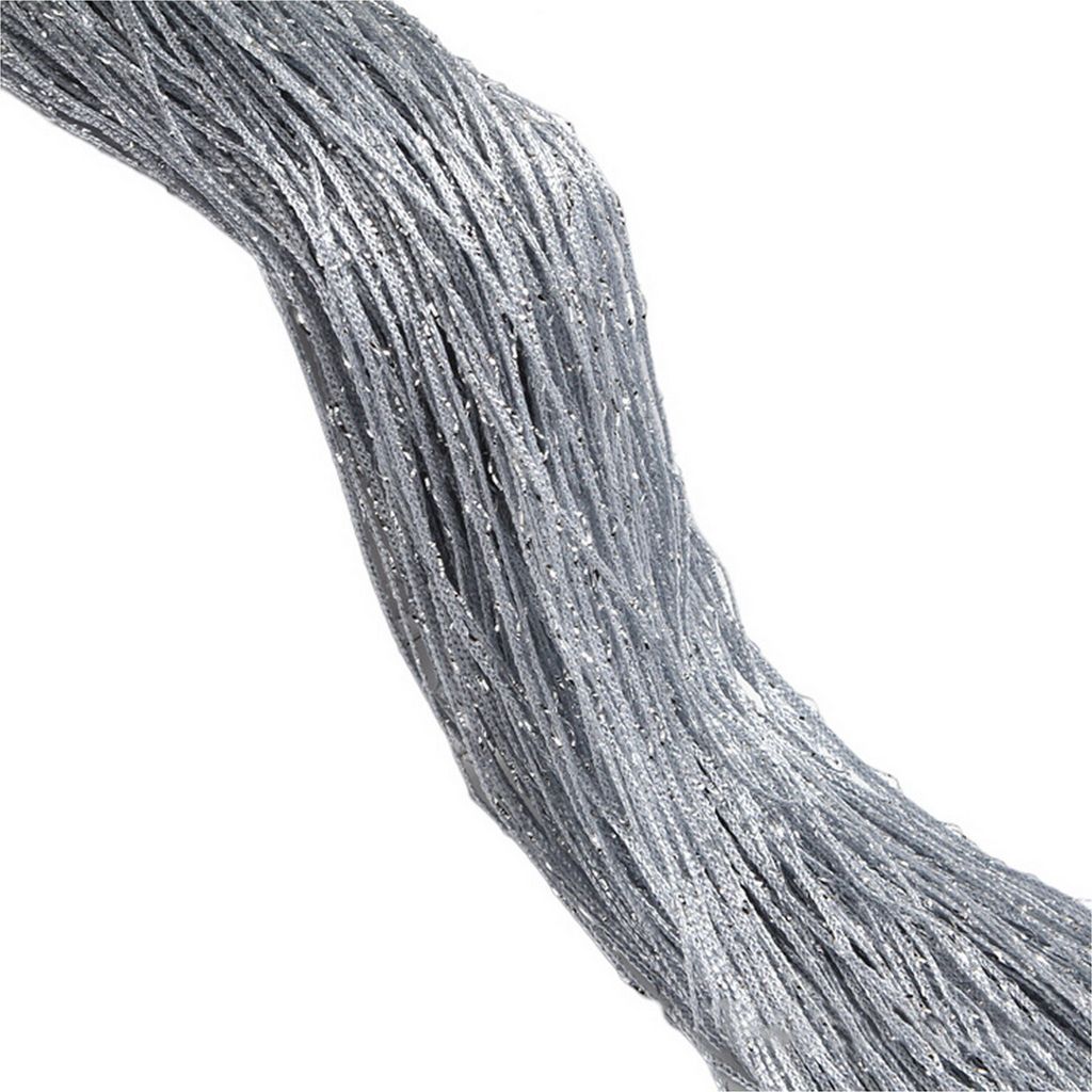 Glitzer -Türvorhang mit silbernem Band Flexibler glänzender Quasten -Flash -Linie Vorhang für Balkon-Silber grau