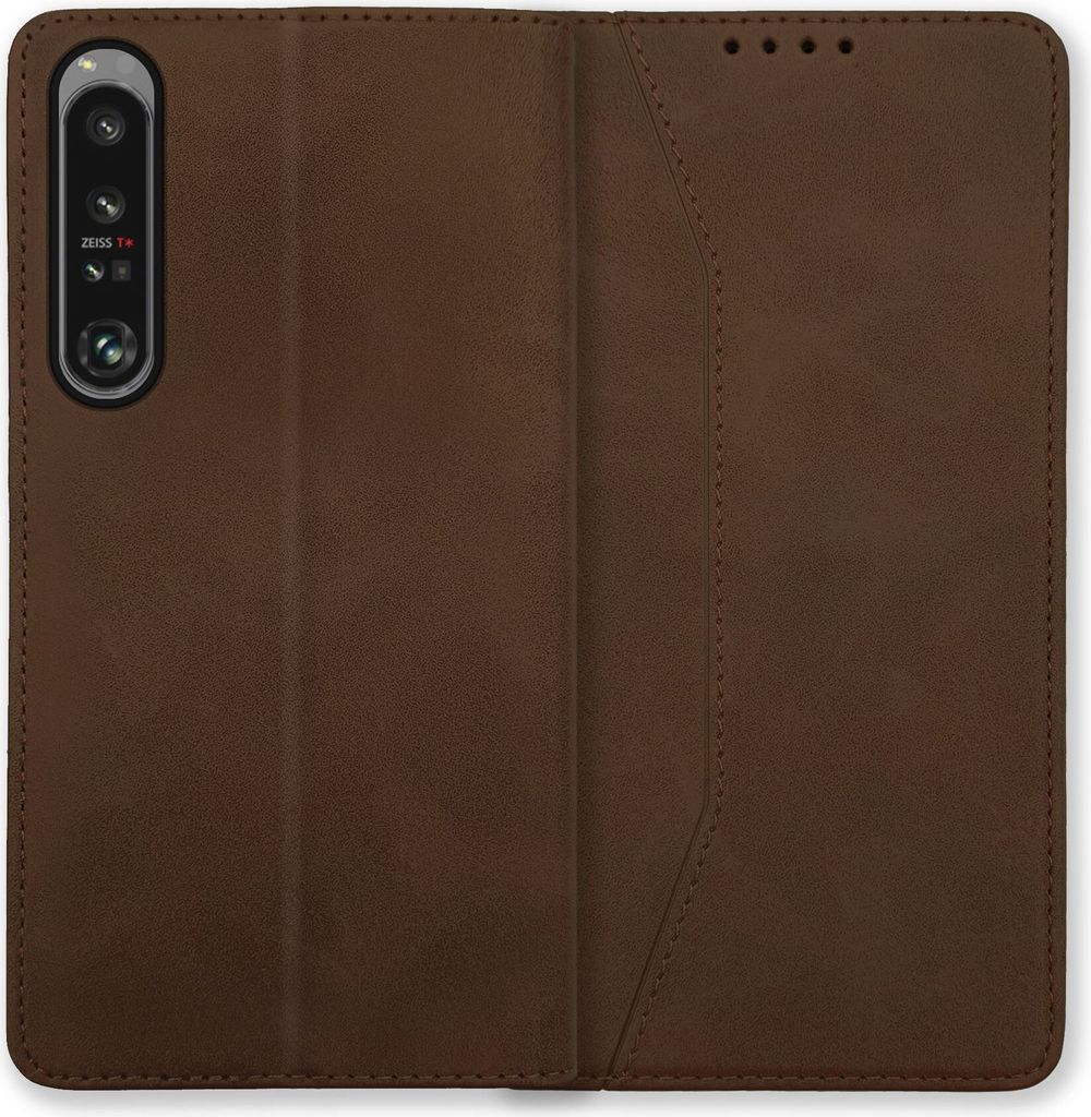 Bookstyle 'Premium' Schutzhülle Klapphülle Schutztasche Etui Cover für Sony Xperia 1 IV - Braun