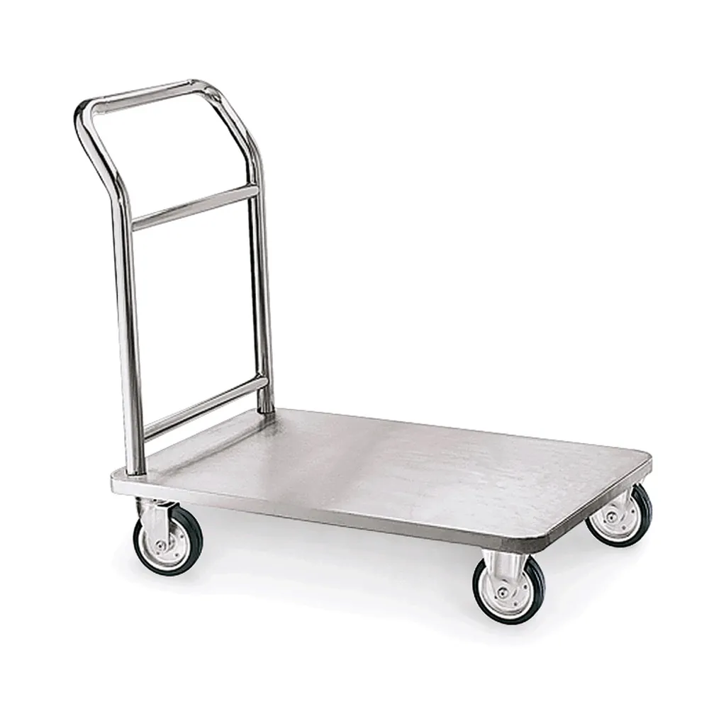 Chariot de transport 130 kg inox 90x60x93 cm - Plateau large anticorrosion