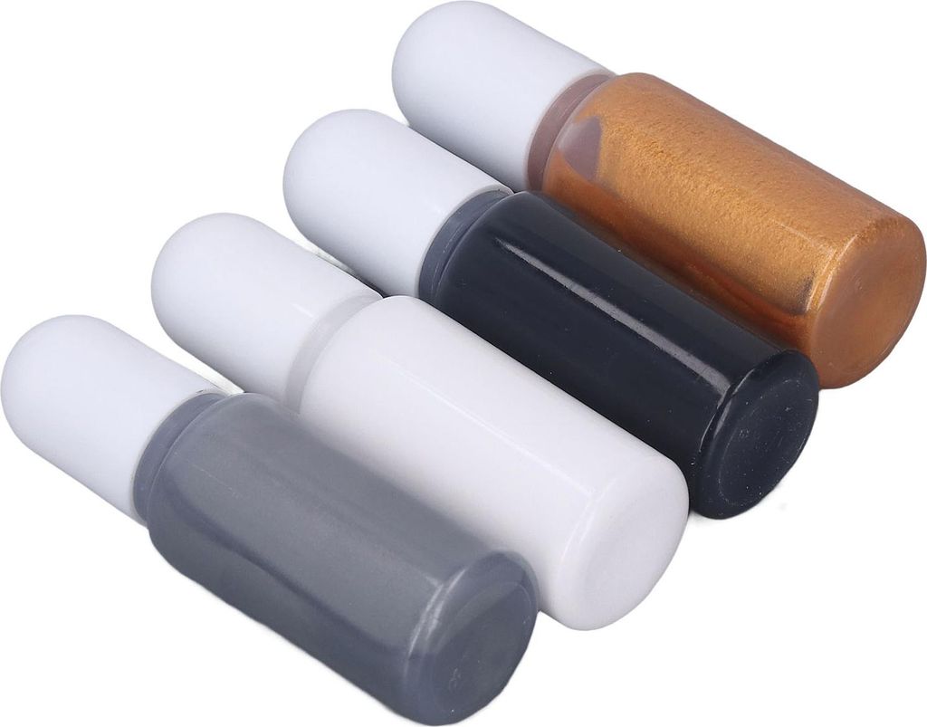 Epoxidharz Pigment Set – 4 Farben, Hohe Konzentration für Schmuckherstellung, Gießen, Figuren, Weiß, Silber Grau, Gold, Schwarz