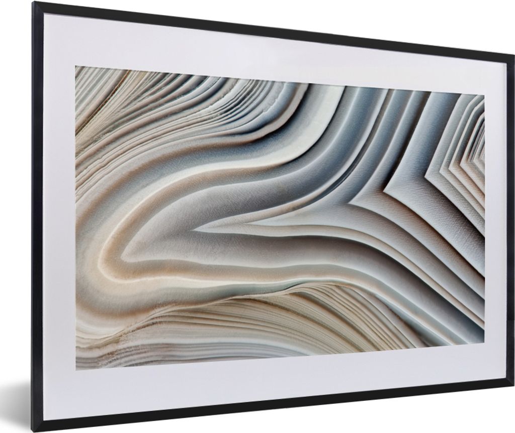 MuchoWow® Gerahmtes Poster Marmoroptik - Stein - Linien - Produktbild 