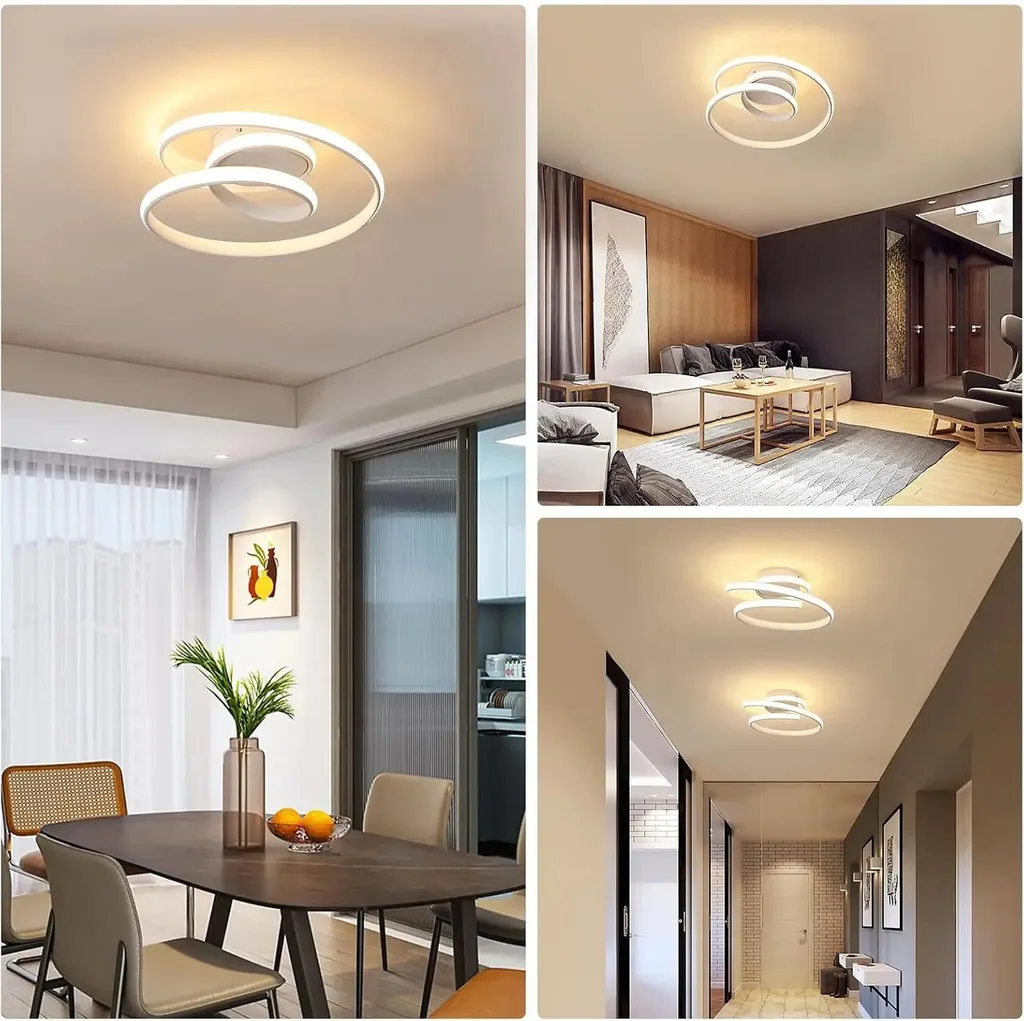 Plafonnier LED design blanc chaud pour éclairage salon et chambre - 5