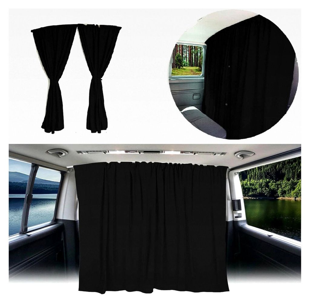 Sonnenschutz für das Fahrerhaus Gardinen Vorhang passend für Mercedes Vito W638 W639 W447 Schwarz Camping Wohnmobil Zubehör