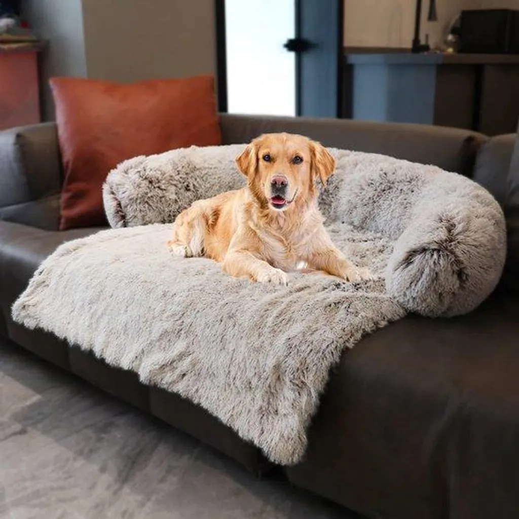 Panier Chien Lavable Marron avec Coussin Nuque Moelleux Taille L/XL
