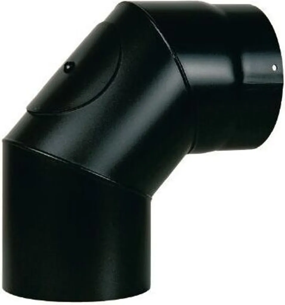 Soluzione Tiraggio: Gomito 90° Ispezionabile 250mm Nero Acciaio 2mm