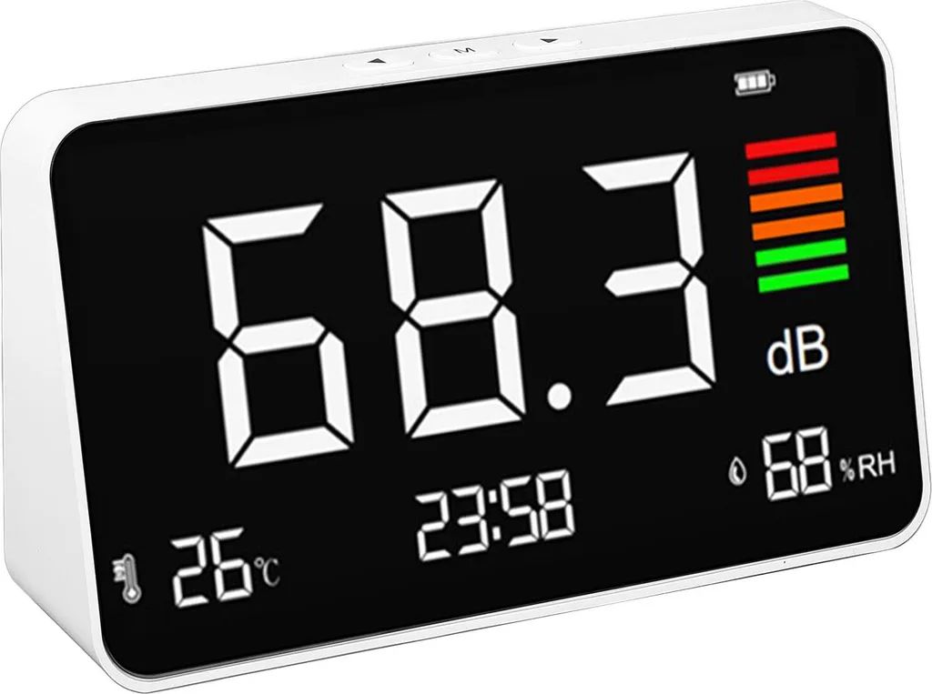 Sonomètre de bureau avec écran LCD pour contrôle du bruit et confort