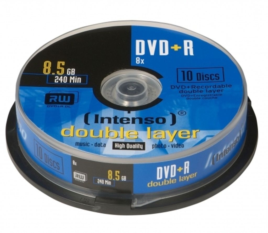 Intenso DVD+R 8.5GB, DL, 8x, DVD+R DL, 120 mm, Spindl, 10 Obrázek produktu 