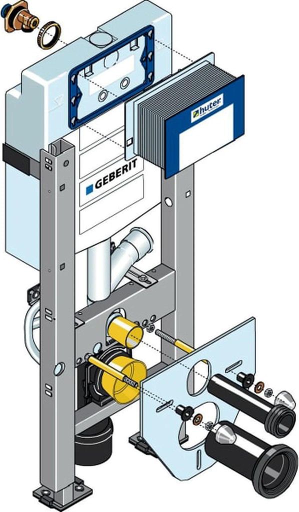 Geberit Huter Montageelement WWC UP320 >60cm für Trockenbau, Vor- und Inwand mit GA, 1 Stk.